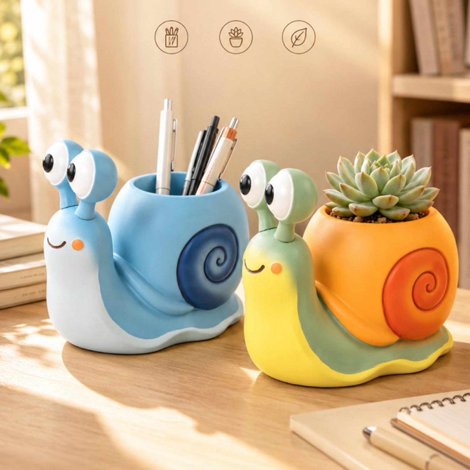 Echeveria Succulent - Pot de fleurs en forme d'escargot,