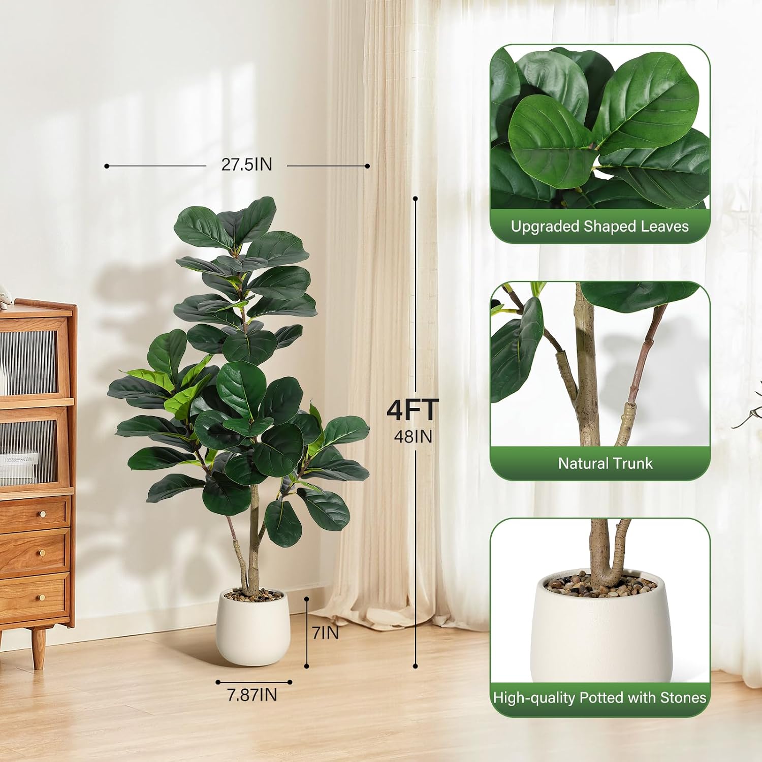 Arbre artificiel de figuier à  - Ficus Lyrata Tree avis et prix